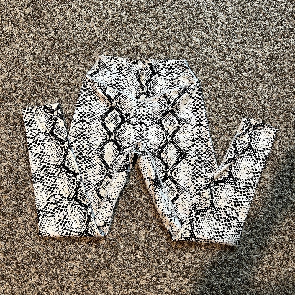 Balance Athletica Black and White Snake Print Leggings
